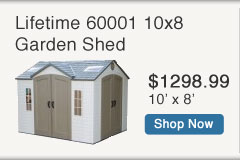 Lifetime 6405 8x10 shed sale