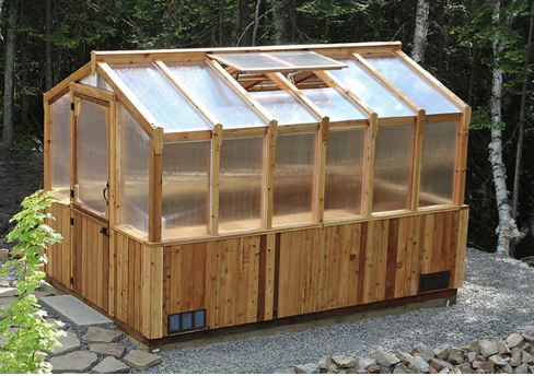Outdoor Living Today - 8x12 Cedar Greenhouse Includes Heat Functioning Roof Window Vents