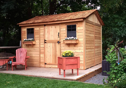 Outdoor Living Today - 12x8 Cabana Garden Shed with Dutch Door & 2 Functional Windows with Screens