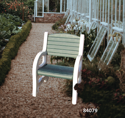 Duramax 84079 - Single Seat Garden Bench White with Sacramento Green