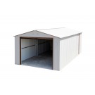 Duramax 55131 Metal Garage – 12' x 26' Metal Storage Shed – Off White with Brown Trim