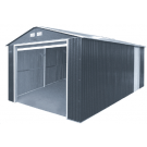 Duramax 50951 Metal Garage – 12'x20' Metal Storage Shed – Dark Gray with White Trim